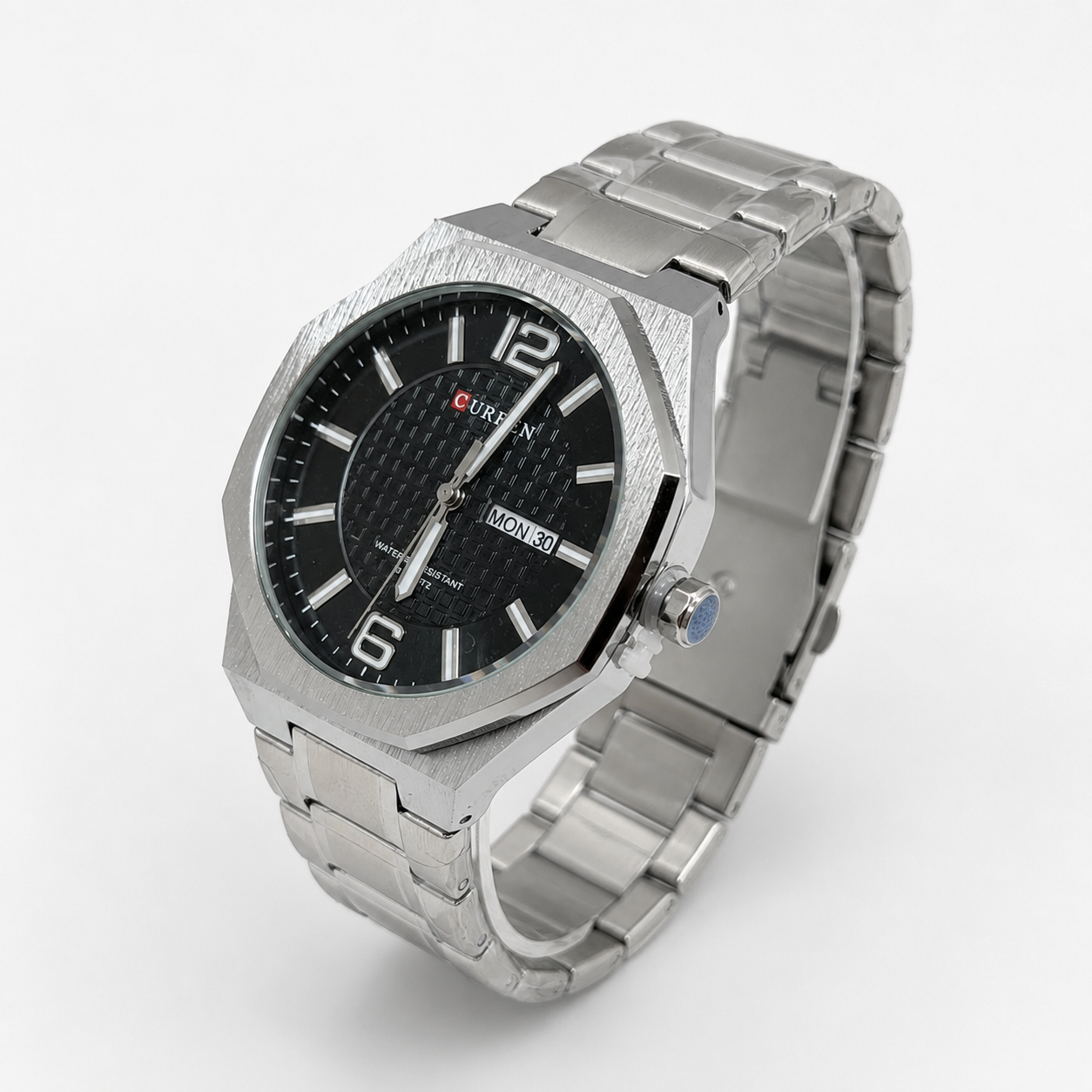 Reloj Curren para caballero 8476-1 Metal plateado con esfera negra - Imagen 3