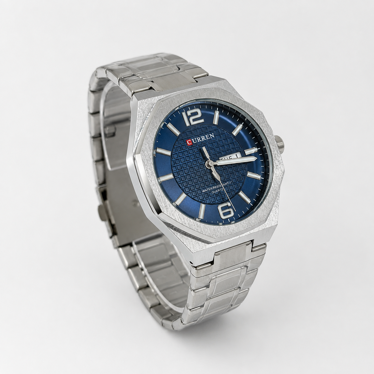 Reloj Curren para caballero 8476-2 Metal plateado con esfera azul - Imagen 2