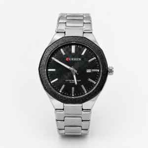 Reloj Curren para caballero 8477-1 Metal plateado con esfera negra