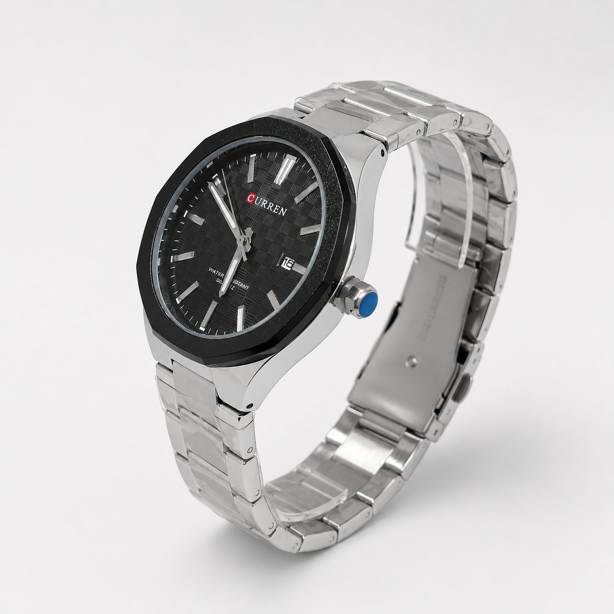 Reloj Curren para caballero 8477-1 Metal plateado con esfera negra - Imagen 2