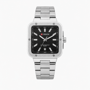 Reloj Curren para caballero 8479-1 Metal plateado con esfera negra