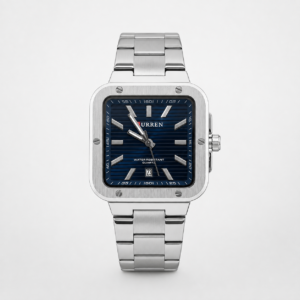 Reloj Curren para caballero 8479-2 Metal plateado con esfera azul