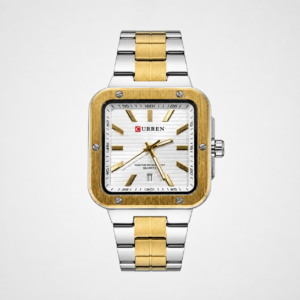 Reloj Curren para caballero 8479-4 Metal bicolor plateado y dorado con esfera blanca