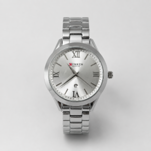 Reloj Curren para dama 9007-1 Metal plateado con esfera blanca