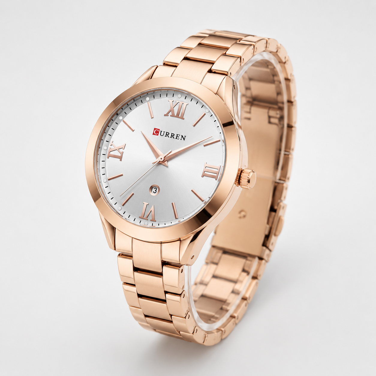 Reloj Curren para dama 9007-2 Metal cobre con esfera blanca - Imagen 2