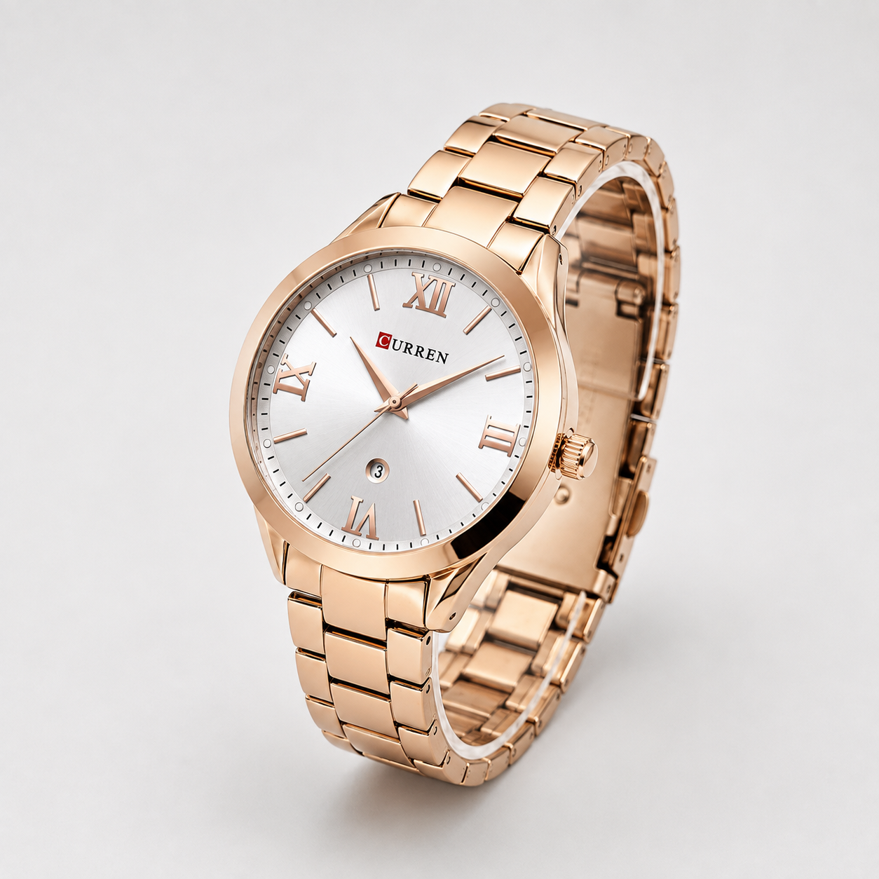 Reloj Curren para dama 9007-2 Metal cobre con esfera blanca - Imagen 3