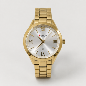 Reloj Curren para dama 9007-5 Metal dorado con esfera blanca