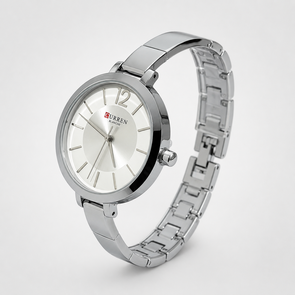 Reloj Curren para dama 9012-1 Metal plateado con esfera blanca - Imagen 2