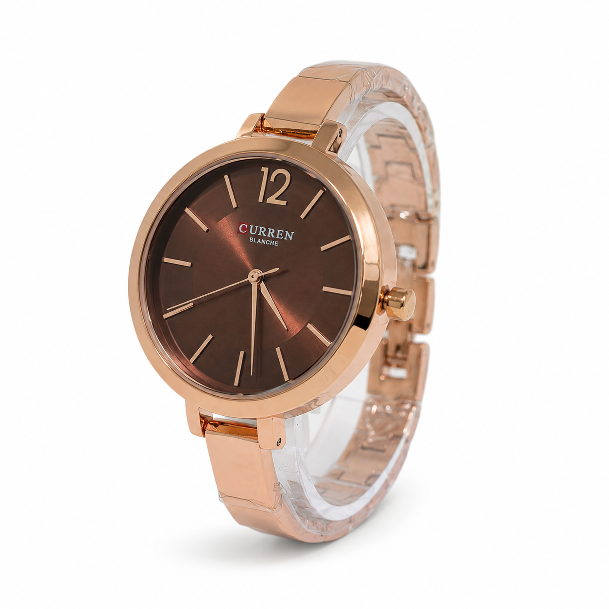 Reloj Curren para dama 9012-2 Metal cobre con esfera borgoña - Imagen 2