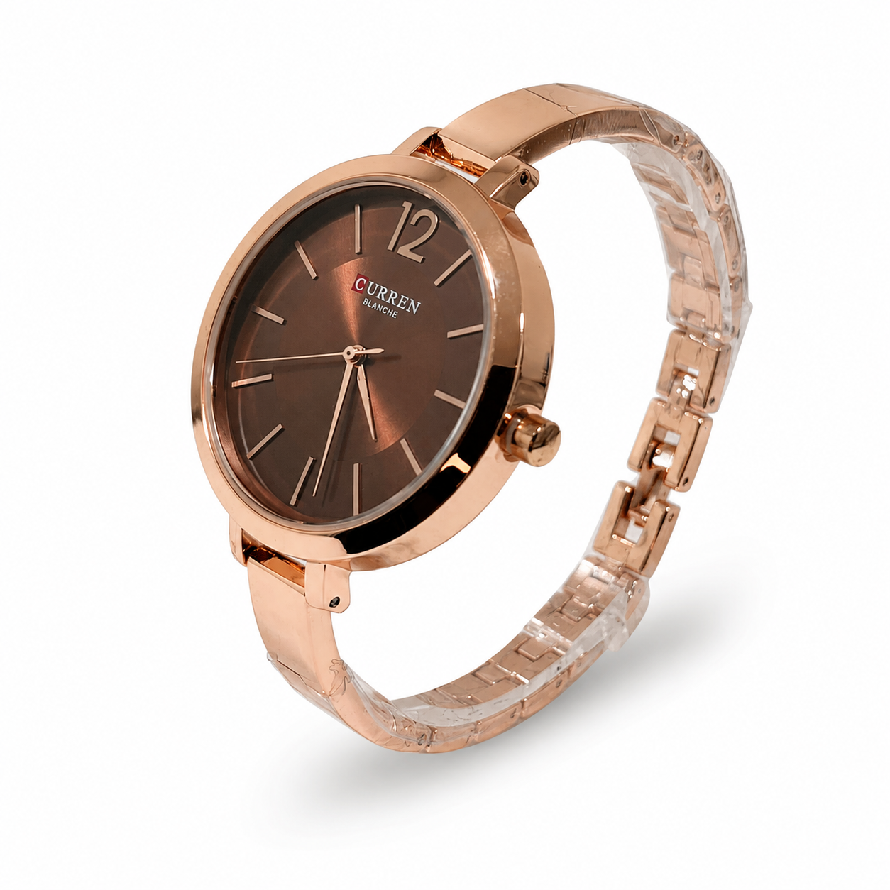 Reloj Curren para dama 9012-2 Metal cobre con esfera borgoña - Imagen 3