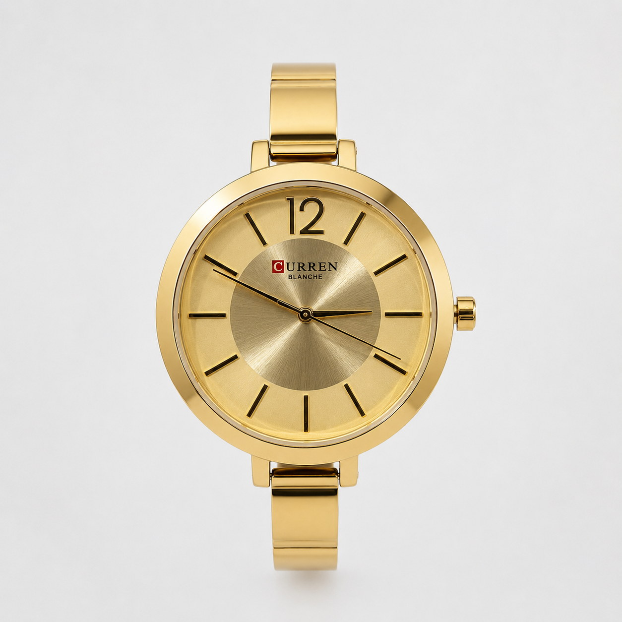 Reloj Curren para dama 9012-4 Metal dorado con esfera dorada