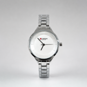 Reloj Curren para dama 9015-1 Metal plateado con esfera blanca