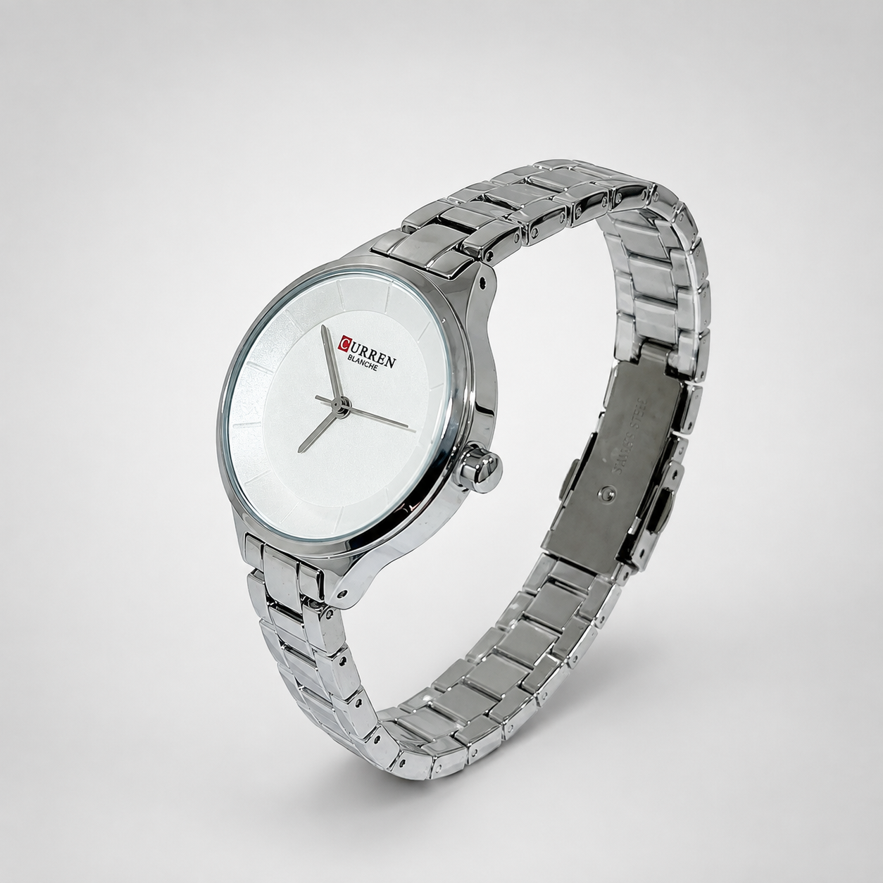 Reloj Curren para dama 9015-1 Metal plateado con esfera blanca - Imagen 3