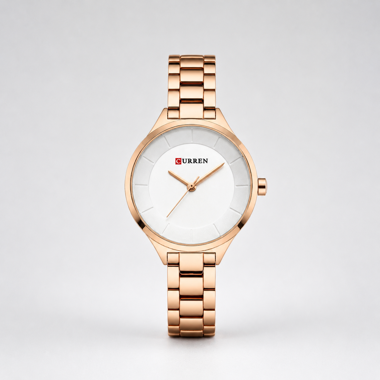 Reloj Curren para dama 9015-2 Metal cobre con esfera blanca