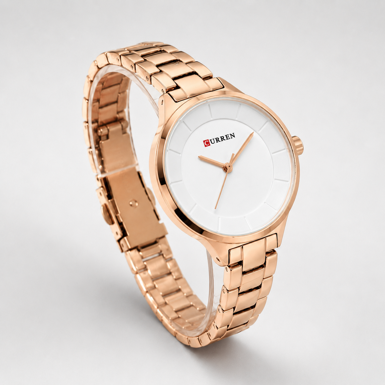 Reloj Curren para dama 9015-2 Metal cobre con esfera blanca - Imagen 3