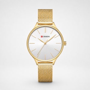 Reloj Curren para dama 9024-4 Metal dorado con esfera blanca