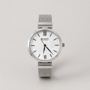 Reloj Curren para dama 9067-1 Metal plateado con esfera blanca