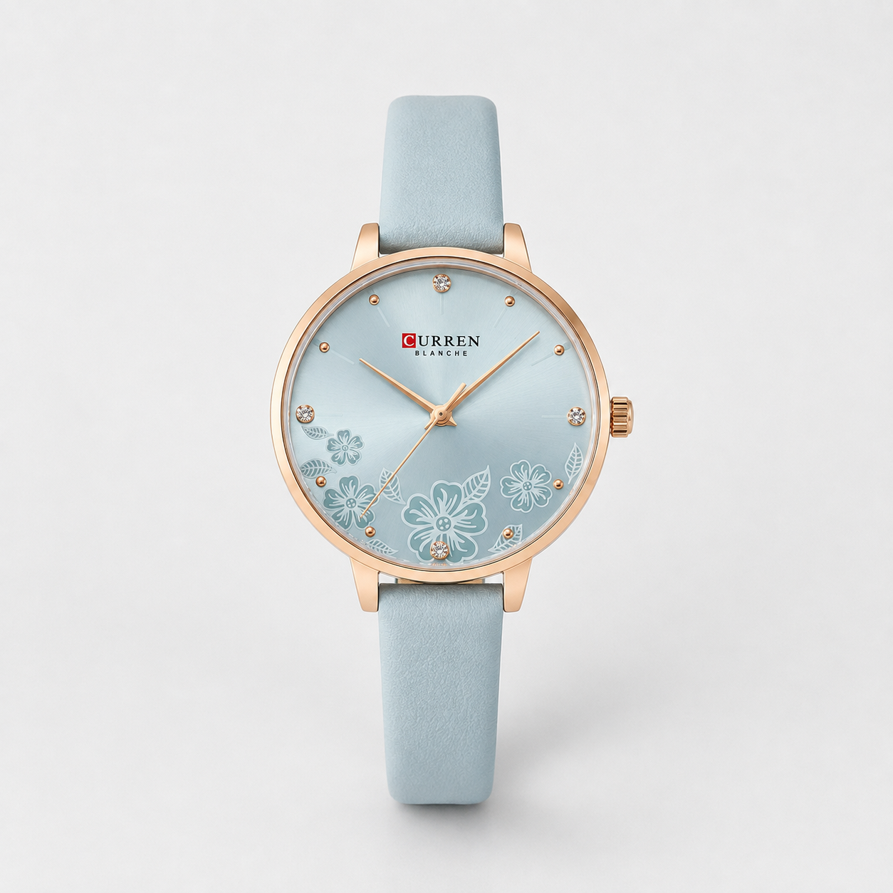 Reloj Curren para dama 9068A-1 Cuero celeste con esfera celeste