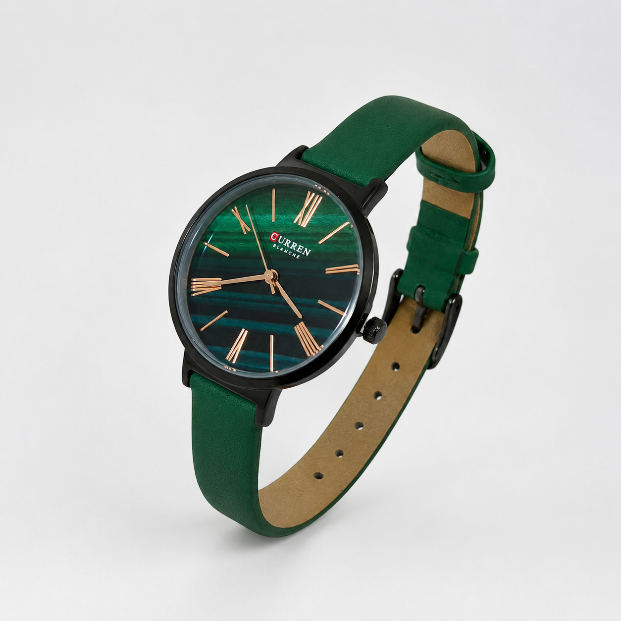 Reloj Curren para dama 9076A-2 Cuero verde con esfera verde - Imagen 2