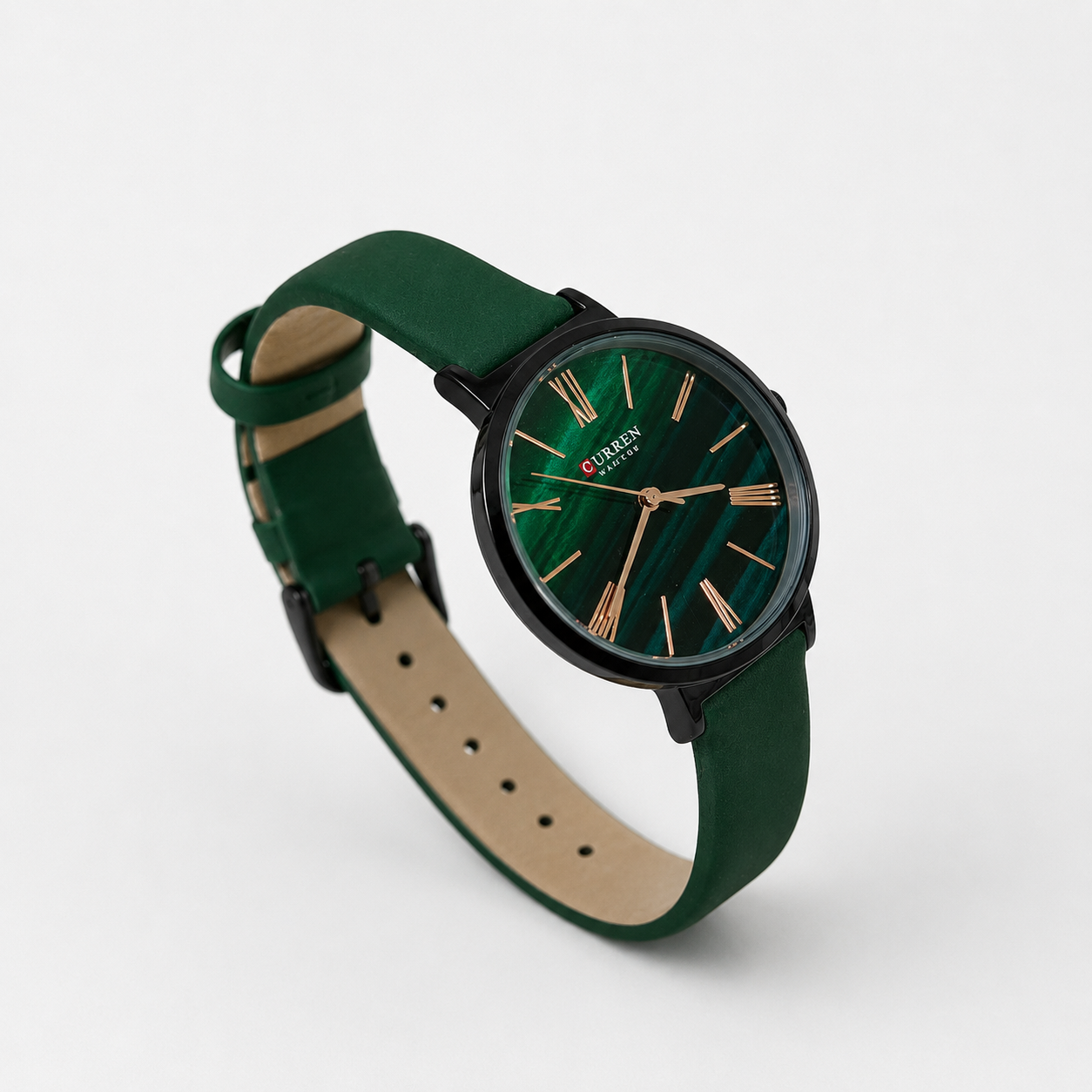 Reloj Curren para dama 9076A-2 Cuero verde con esfera verde - Imagen 3