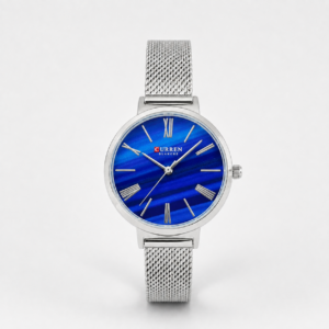 Reloj Curren para dama 9076B-2 Metal plateado con esfera azul