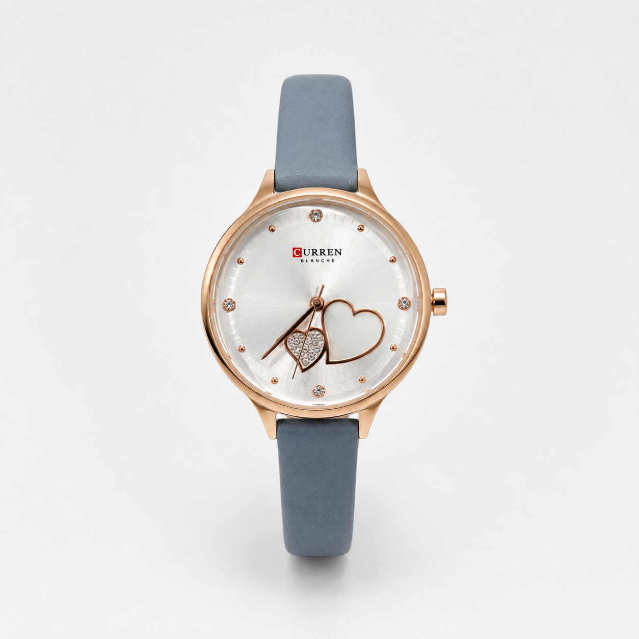Reloj Curren para dama 9077-1 Cuero celeste con esfera blanca