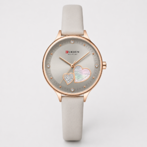 Reloj Curren para dama 9077-2 Cuero blanco con esfera gris