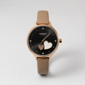 Reloj Curren para dama 9077-3 Cuero rosado con esfera negra