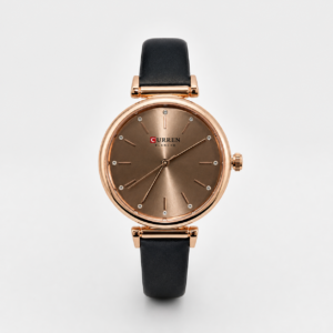 Reloj Curren para dama 9081A-3 Cuero café con esfera rosada