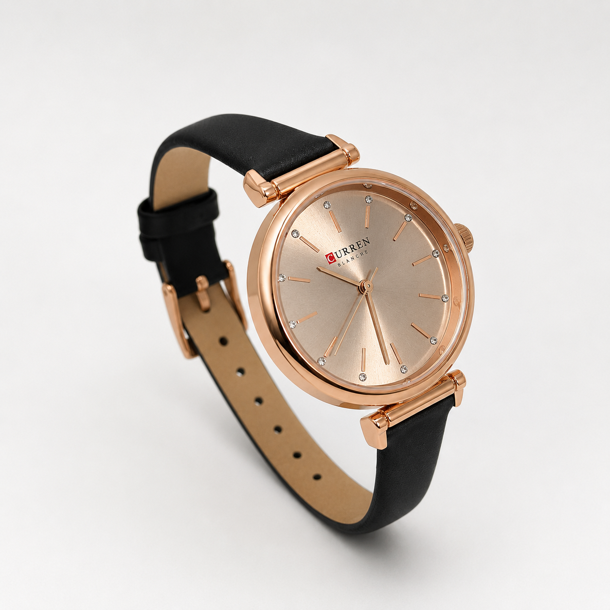 Reloj Curren para dama 9081A-3 Cuero café con esfera rosada - Imagen 2