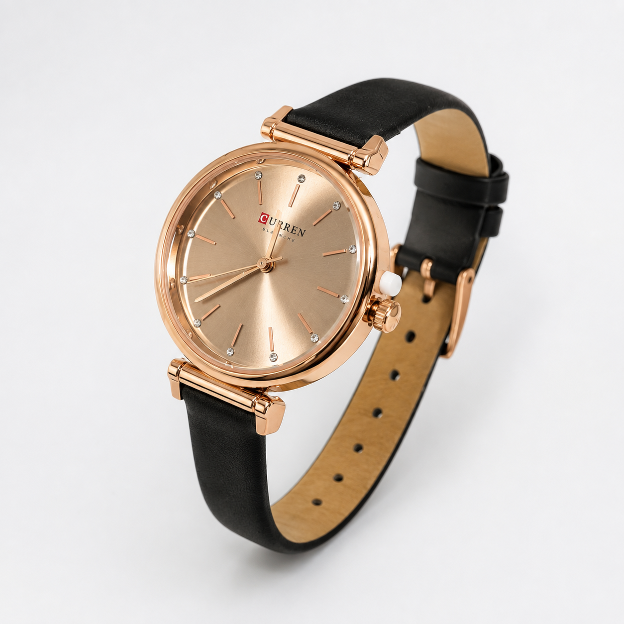 Reloj Curren para dama 9081A-3 Cuero café con esfera rosada - Imagen 3