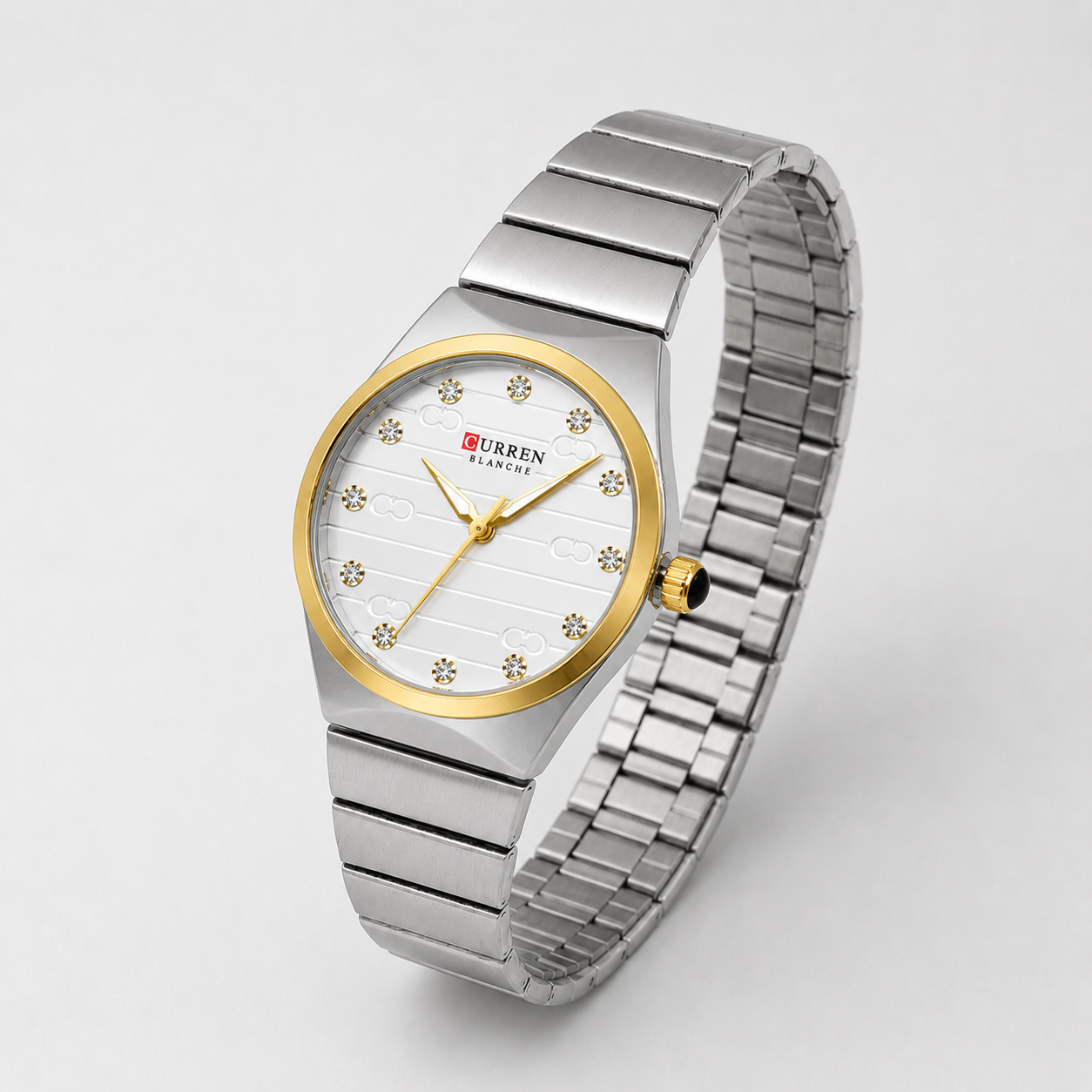Reloj Curren para dama 9110-4 Metal plateado con detalles dorados y esfera crema - Imagen 2