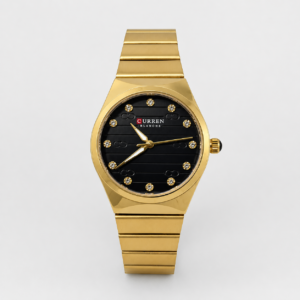 Reloj Curren para dama 9110-6 Metal dorado con esfera negra