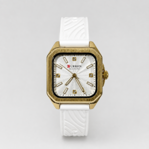 Reloj Curren para dama 9113-3 Resina blanco con detalles dorados