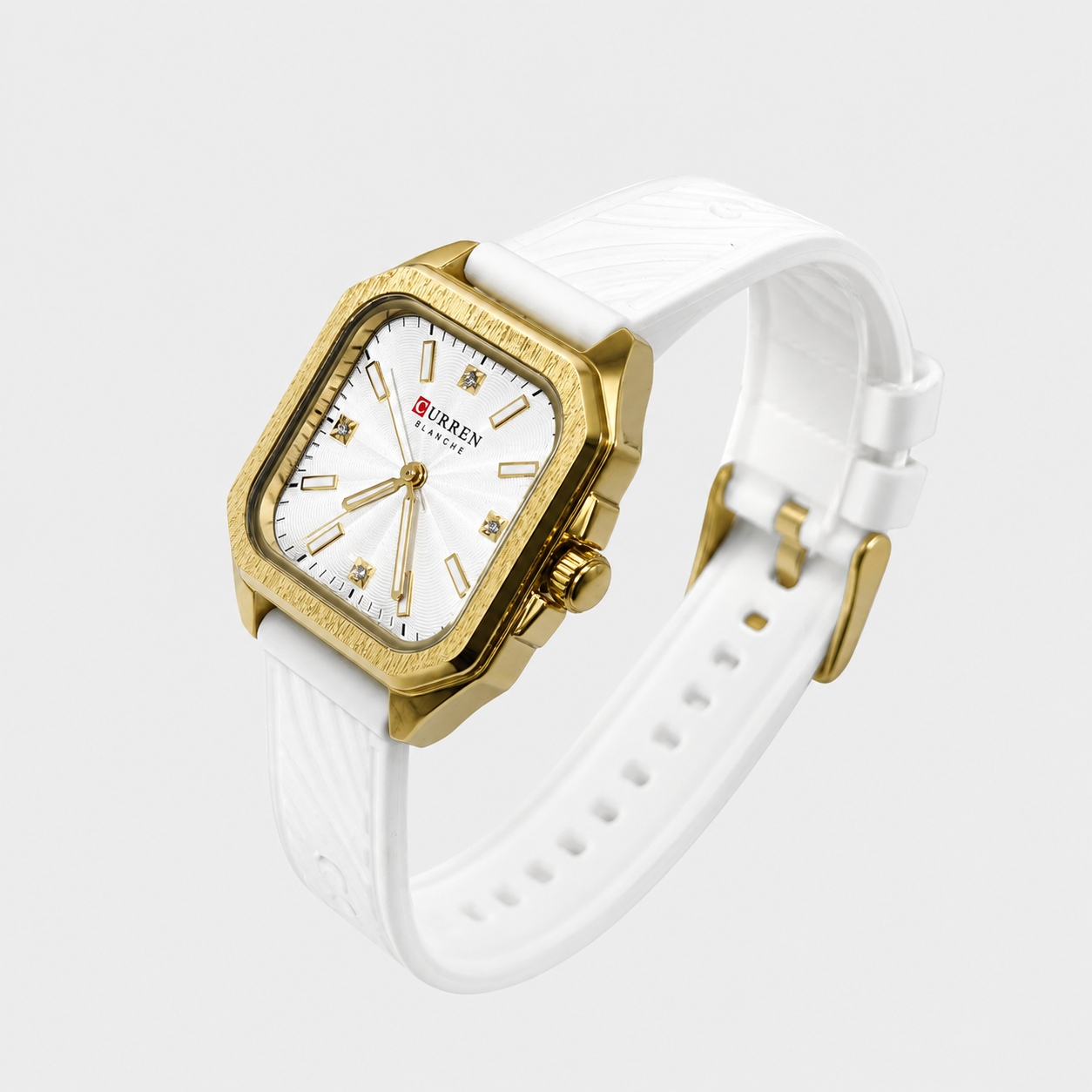 Reloj Curren para dama 9113-3 Resina blanco con detalles dorados - Imagen 3