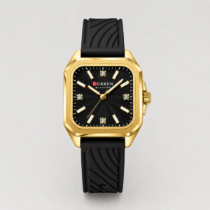 Reloj Curren para dama 9113-4 Resina negro con detalles dorados