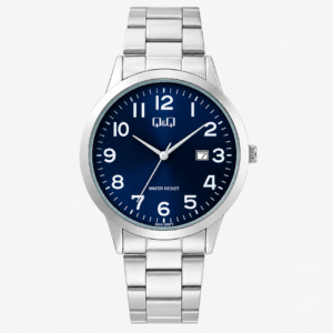Reloj Q&Q para dama – A45A-002PY – analógico negro y plateado
