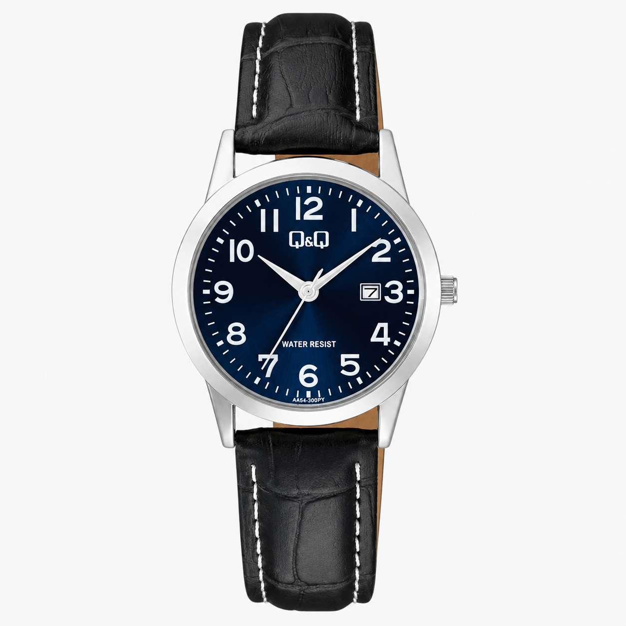 Reloj Q&Q para dama - A45A-005PY - analógico negro y plateado