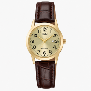 Reloj Q&Q para dama – A45A-006PY – analógico dorado y rosado