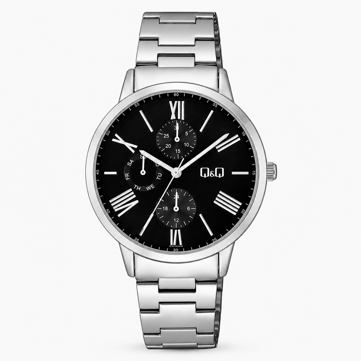 Reloj Q&Q para dama - AA37J208Y - analógico negro y plateado