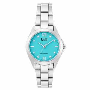 Reloj Q&Q para dama – C05A-021PY – analógico azul y plateado