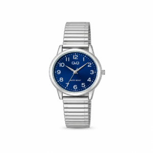 Reloj Q&Q para dama – C11A-035PY – analógico plateado y azul