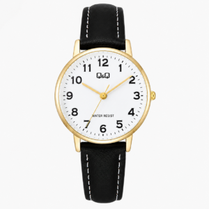 Reloj Q&Q para dama – C65A-003PY – analógico negro y dorado