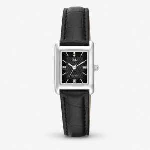 Reloj Q&Q para dama – C69A-011PY – analógico negro y plateado