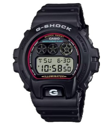 Reloj G-SHOCK para caballero DW-6900RL-1D Negro con detalles rojos Digital Resina