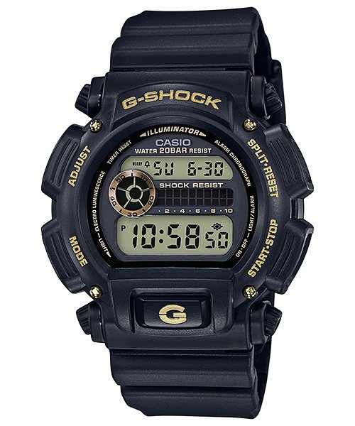 Reloj G-SHOCK para caballero DW-9052GBX-1A9 Negro con detalles dorados Digital Resina
