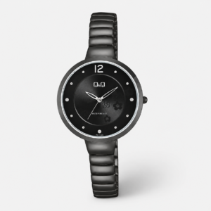 Reloj Q&Q para dama – F611J412Y – analógico negro y plateado