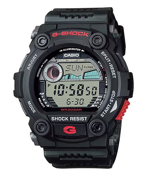 Reloj G-SHOCK para caballero G-7900-1 Negro con detalles rojos Digital Resina