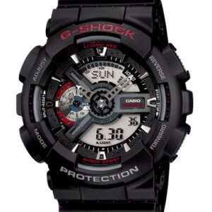 Reloj G-SHOCK para caballero GA-110-1A Negro con detalles rojos Análogo Digital Resina