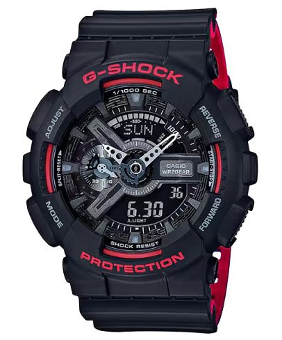 Reloj G-SHOCK para caballero GA-110HR-1A Negro y rojo Análogo Digital Resina